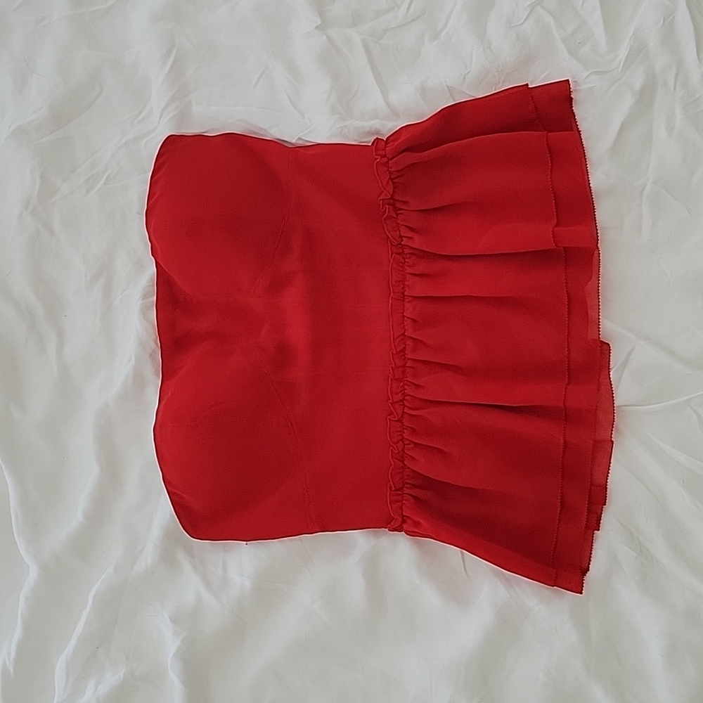 Red Strapless Top | BEBE